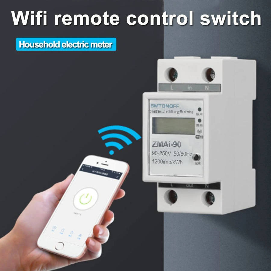 Smart WiFi Smart Geyser timer Energy Meter Works with Alexa Built in Watt meter 230V AC  63A