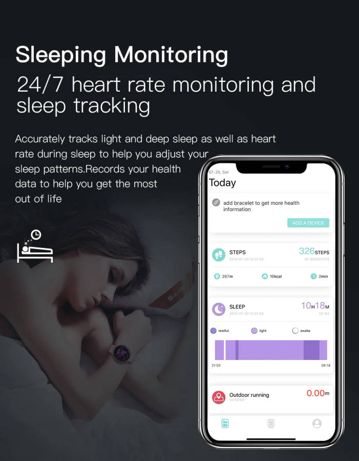 SN59 Smart Watch| IP68 Waterproof Fitness Activity Tracker Heart Rate Monitor Bluetooth Brim Sport