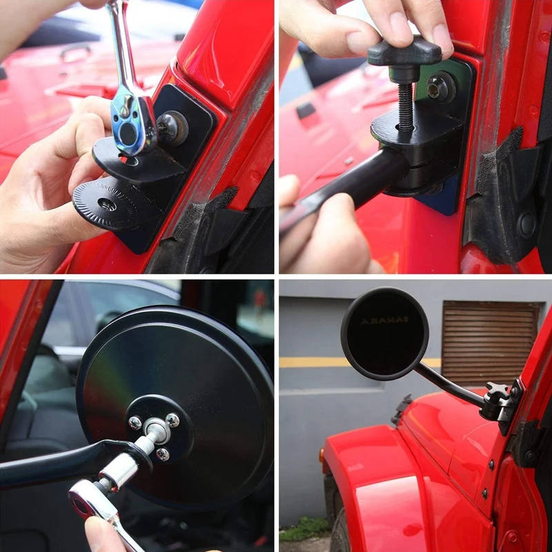 Doors Off Mirrors Quick Release Mirrors for Jeep Wrangler 1997-2006 TJ LJ & 2007-2017 JK JKU