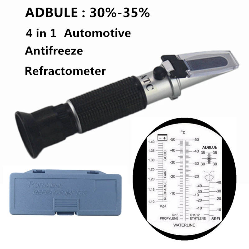 4 in 1 ATC Refractometer Antifreeze Coolant Tester Adblue Engine Fluid Propylene Ethylene