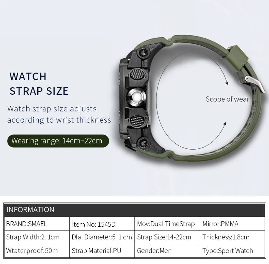 SMAEL BRAND MEN SPORTS WATCH