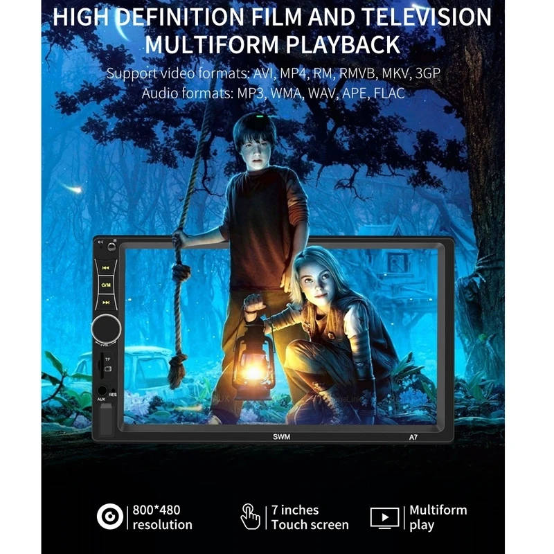 A7 7 inch Universal Car Radio Receiver MP5 Player, Support FM & Bluetooth & Phone Link