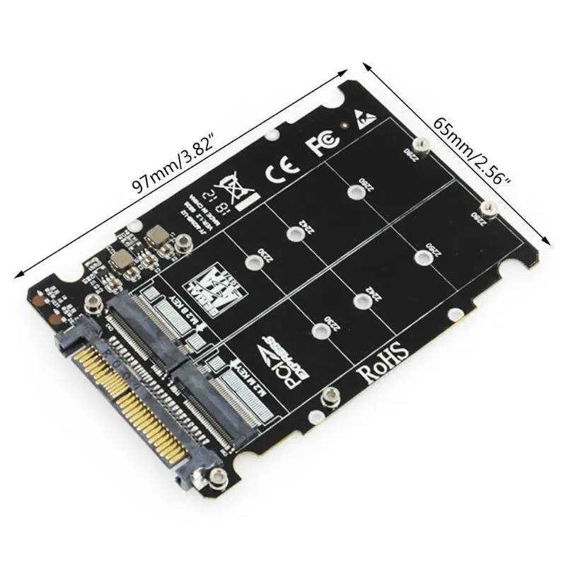 M.2 SSD to U.2 Adapter 2in1 M.2 NVMe and SATA-Bus NGFF SSD to PCI-e U.2 SFF-8639 Adapter P