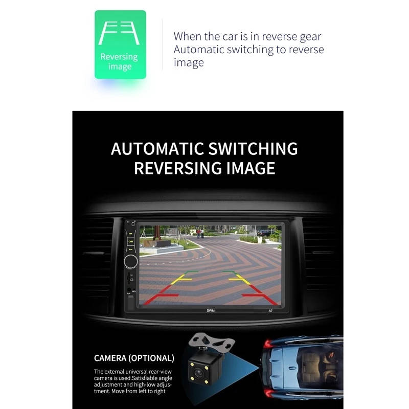 A7 7 inch Universal Car Radio Receiver MP5 Player, Support FM & Bluetooth & Phone Link