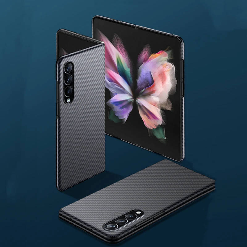 Luxury Pure Carbon Fiber Case for Samsung Galaxy Z Fold 3 Ultra-thin Aramid Fiber Fold 3 P