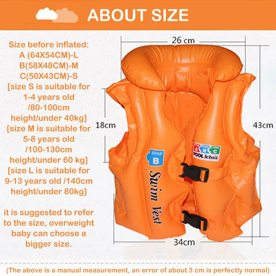 M Size Life Jacket Swimsuit Vest For Kids