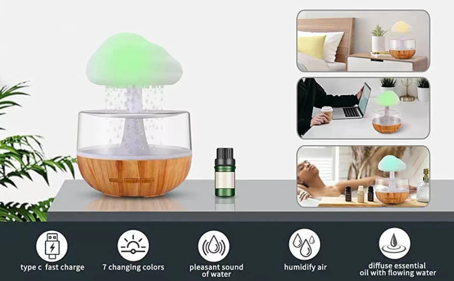 Rain Cloud Night Light Humidifier