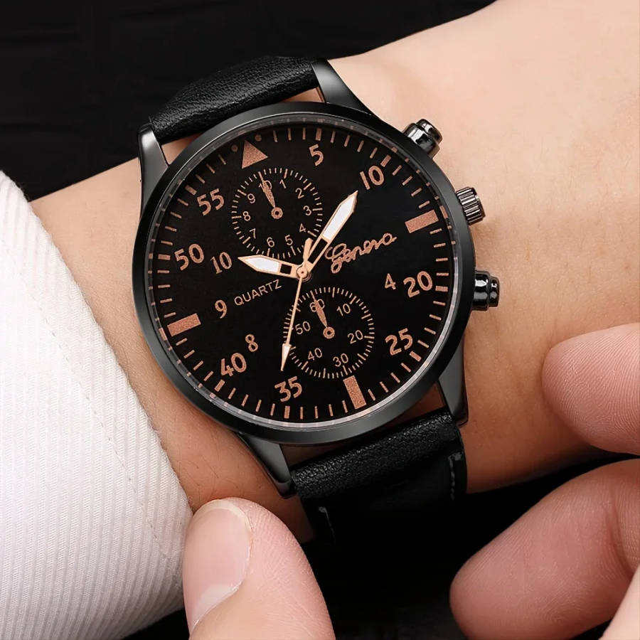 4pcs Quartz Watches Bracelet Watch Set - Rose Gold