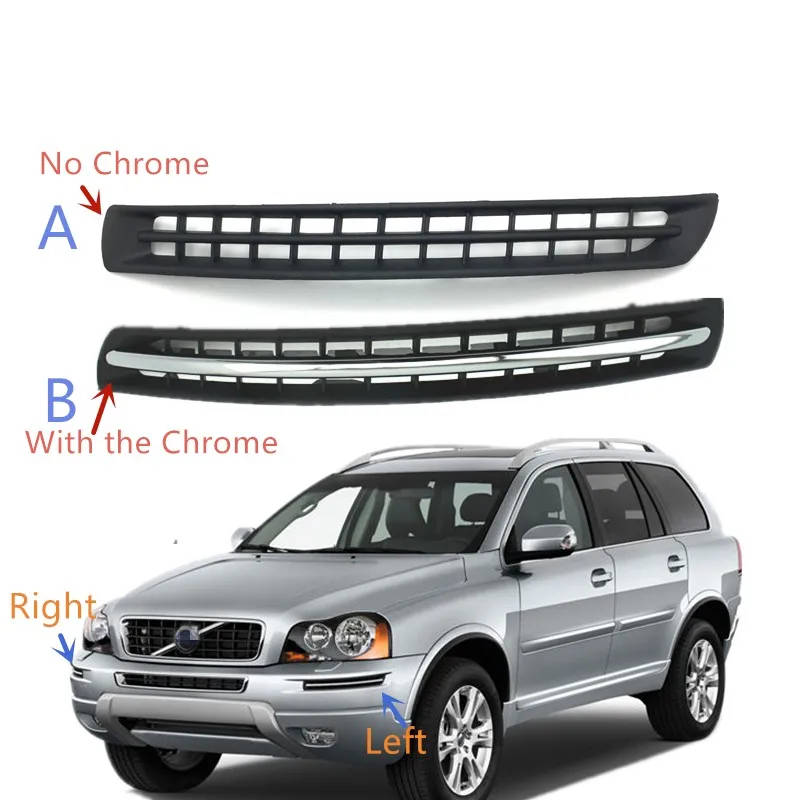 Front Bumper Grill Trim Vent chrome strip For Volvo XC90 2007-2014