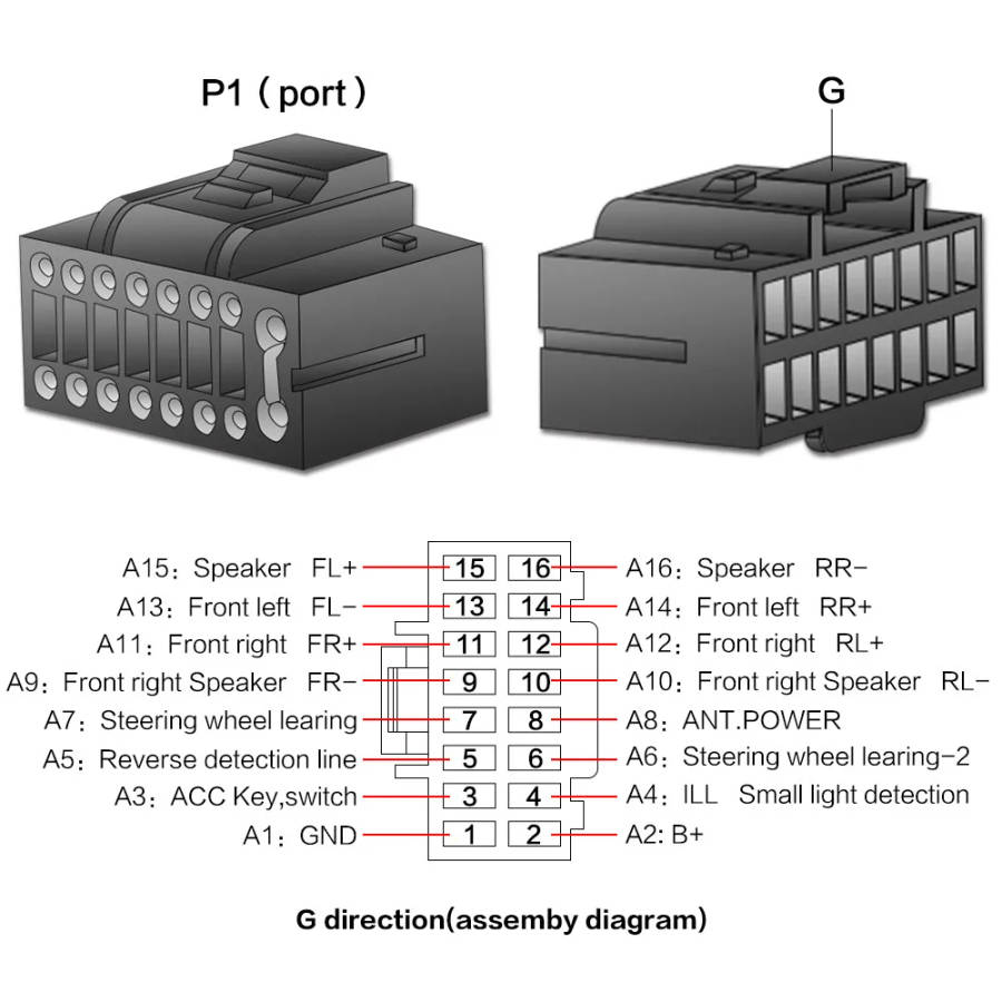 Car Android Radio Cable 16P Head Unit Cable Wire Plug Adapter For Toyota Corolla Avensis Prius Rav4