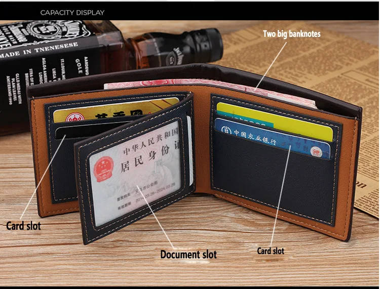 Vintage Men`s Wallet Money Credit Card Holders -  DARK BROWN