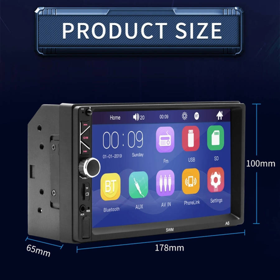 A6 7 inch Universal Car Radio Receiver MP5 Player, Support FM & Bluetooth & Phone Link