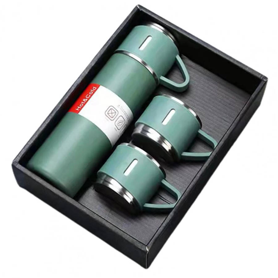 Thermo vacuum insulated flask bottle with cups - 500ml