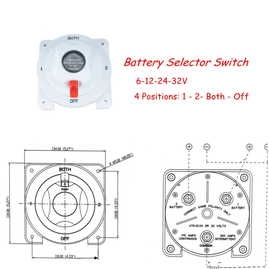 Car Auto RV Marine Boat 6-32V High Power Battery Isolator Disconnect Switch Cut
