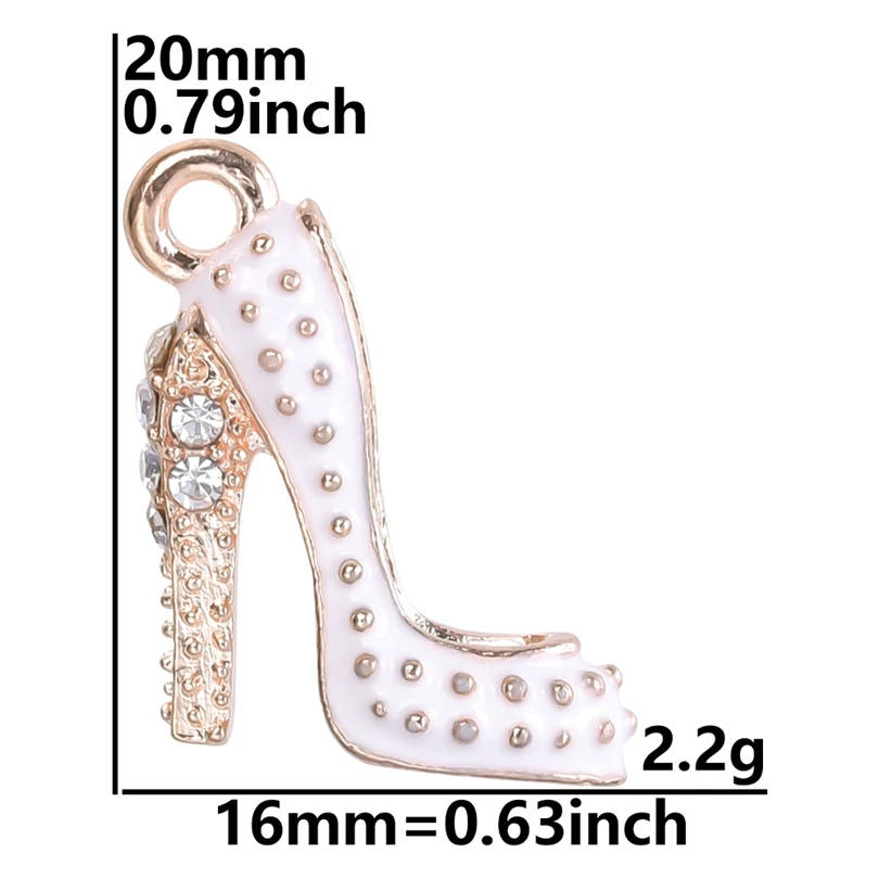 2Pcs 20*16mm Enamel Drop Oil High Heels Charms Pendant - Black