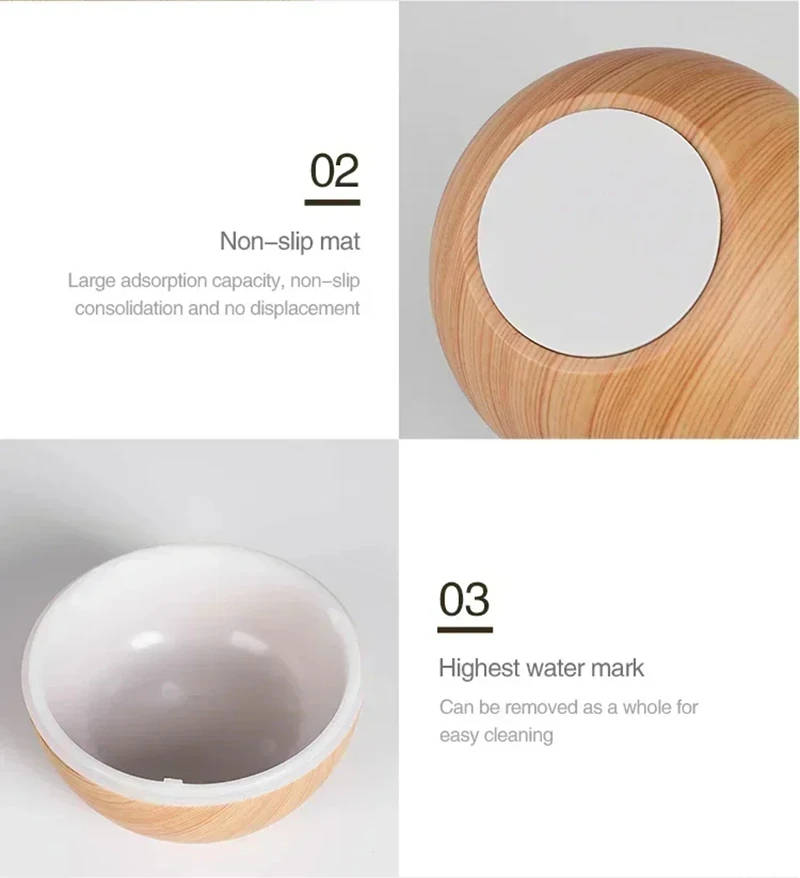 Ultrasonic aroma humidifier with color changing LED
