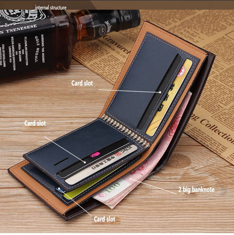 Vintage Men`s Wallet Money Credit Card Holders -  DARK BROWN