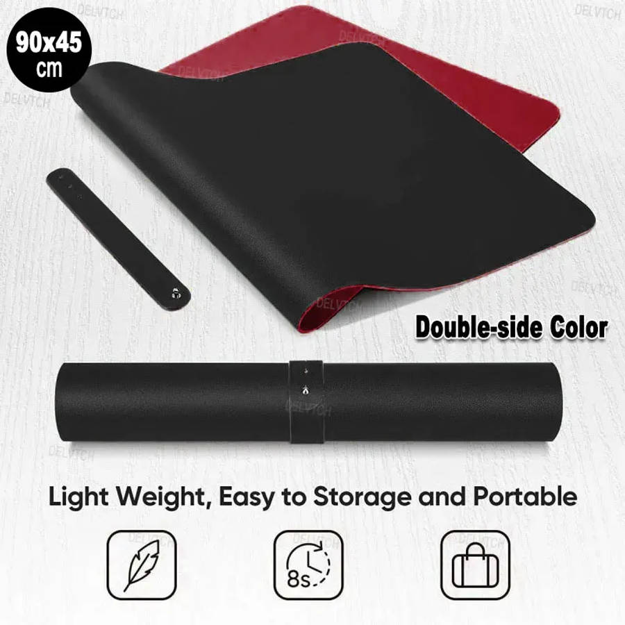 90x45cm Double Side PU Leather Office Desk Pads Laptop Computer Mouse  Keyboard Table Cushion Large Size Art Drawing Writing Mat - AliExpress