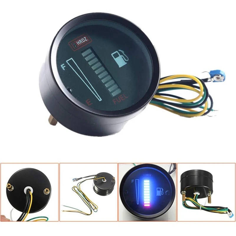 3X 24V 2 Inch 52Mm Universal Car Motorcycle Fuel Level Meter Gauge LED Light Display Fuel Tank Gauge