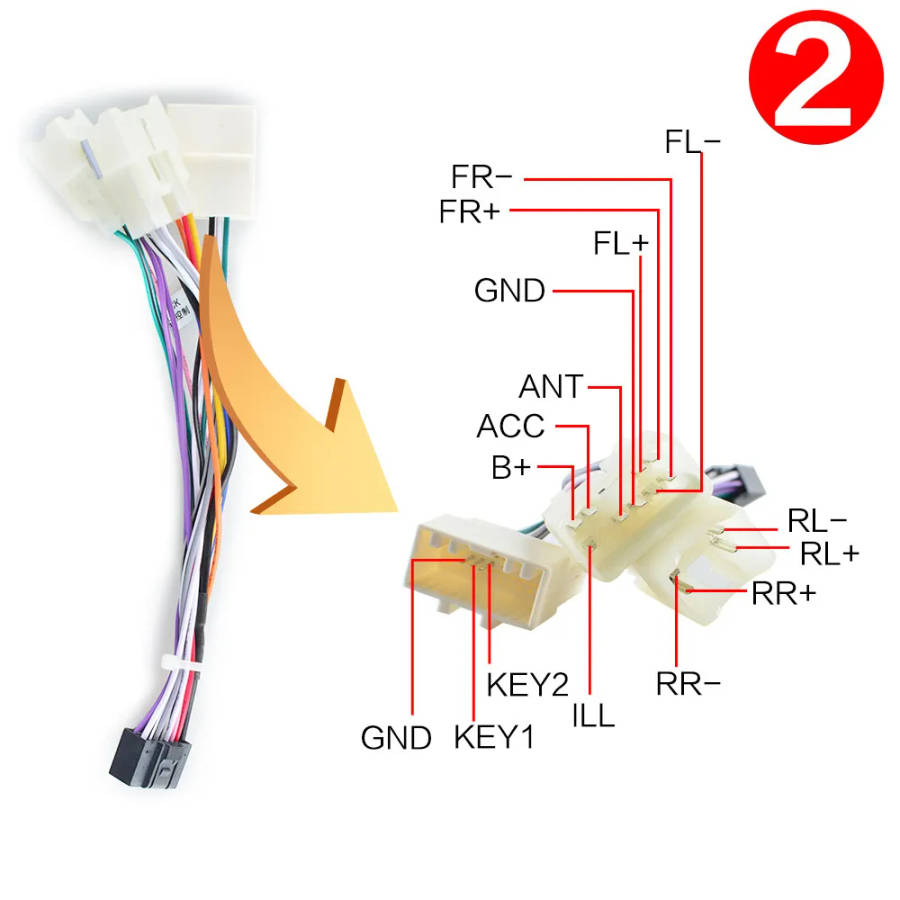 Car Android Radio Cable 16P Head Unit Cable Wire Plug Adapter For Toyota Corolla Avensis Prius Rav4