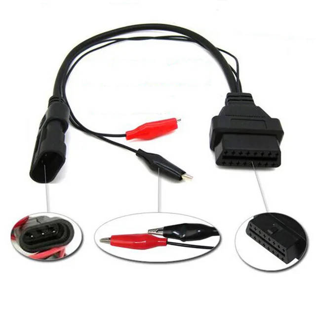 3 pin Fiat OBD1 to OBD2 16 PIN Diagnostic Adapter Connector