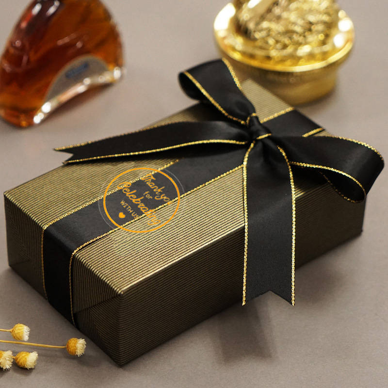 100pcs/roll Thank You for Celebrating with Us Stickers Transparent Labels 3.8cm Gift Packaging