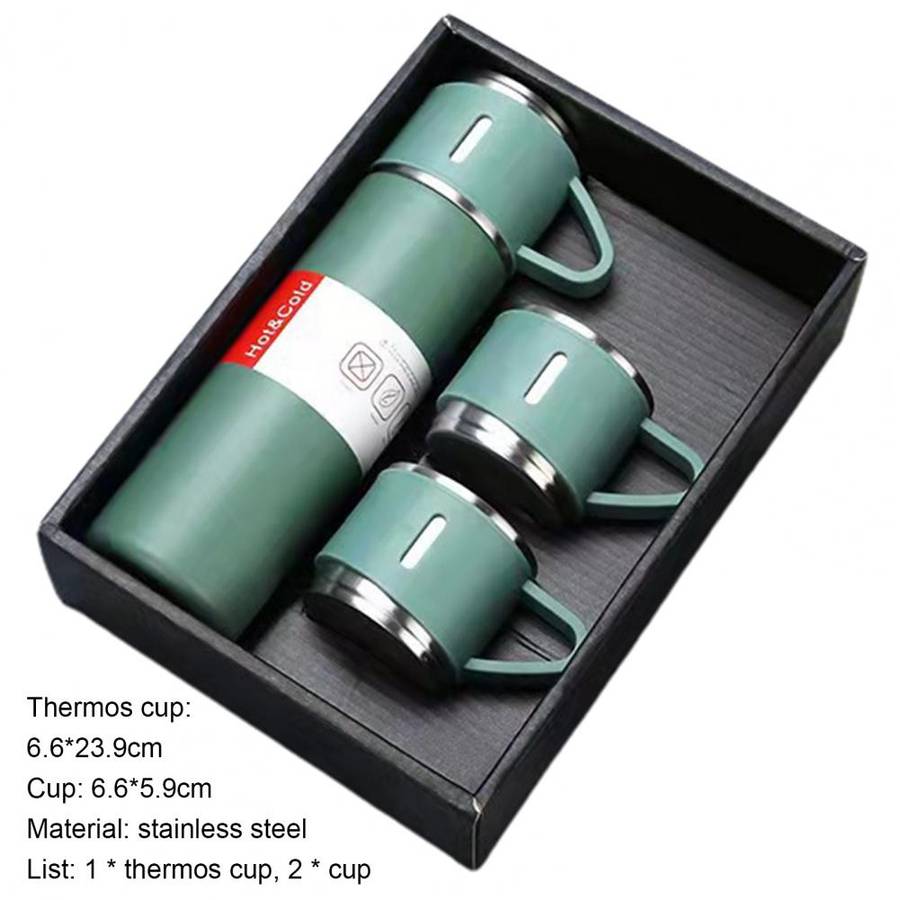 Thermo vacuum insulated flask bottle with cups - 500ml