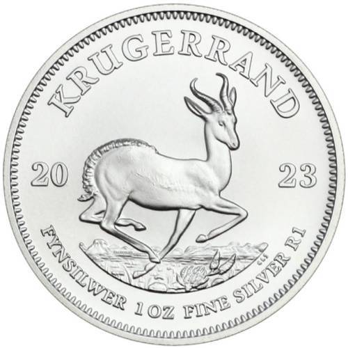 One Ounce 2023 Bullion Silver Krugerrand includes capsule