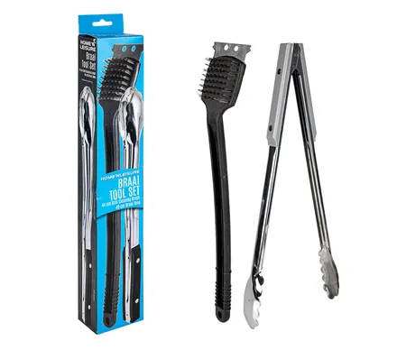 BRAAI TONG AND GRILL CLEANER SET HOME N LEISURE