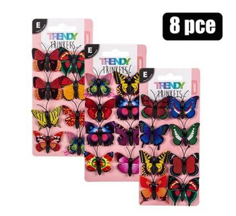 Magnet plastic butterflies 8 Piece