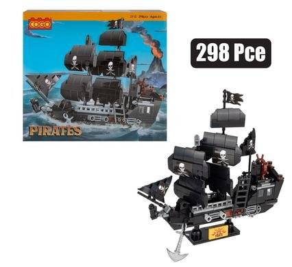 BUILDING BLOCKS COGO PIRATE SHIP 298PCS