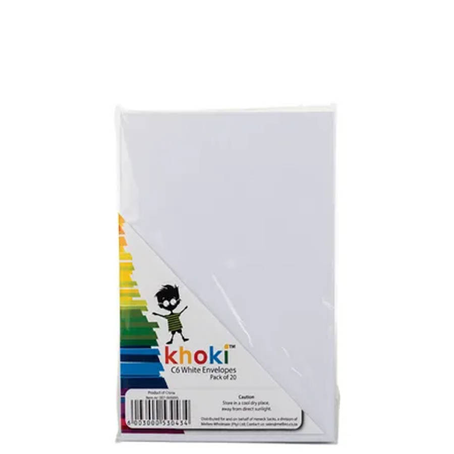 C6 White Opaque Envelope, 5-pack