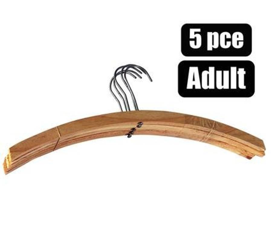 Clothes hangers wooden pack-5 single