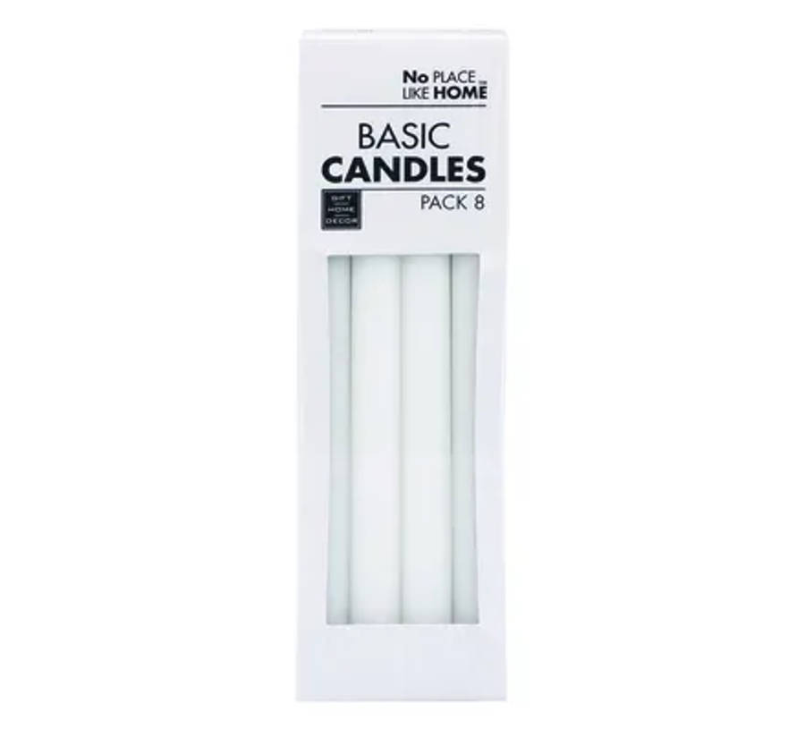 Basic White Candle, 8-piece, 22.5cm