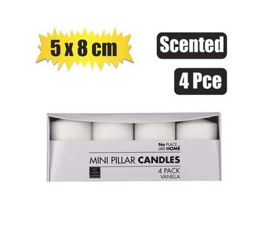 Pillar Candle, 4-piece, 5 X 8cm Set