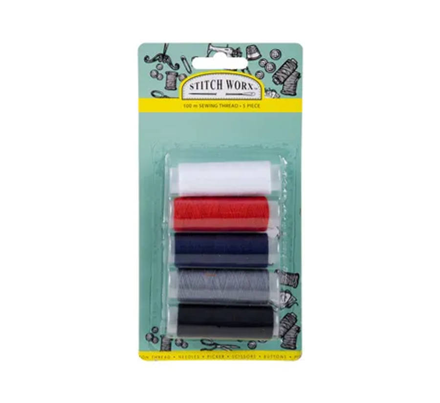 Sewing Thread 100m 5 Assorted Colours