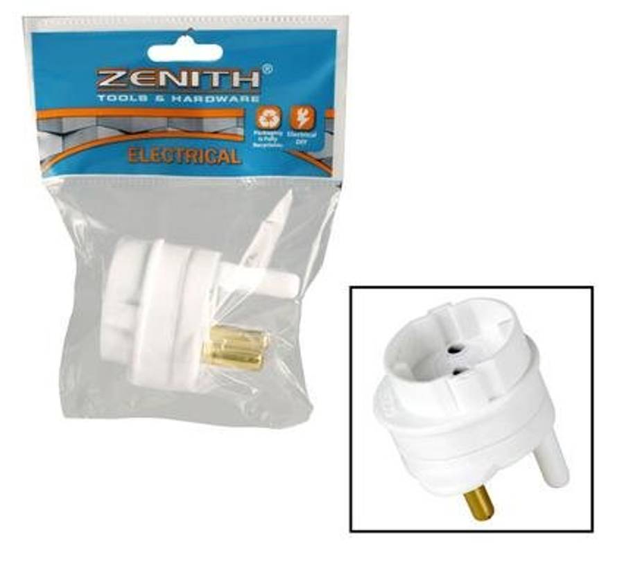 Plug Adapter 5 Amp, 2 Pin Shuko