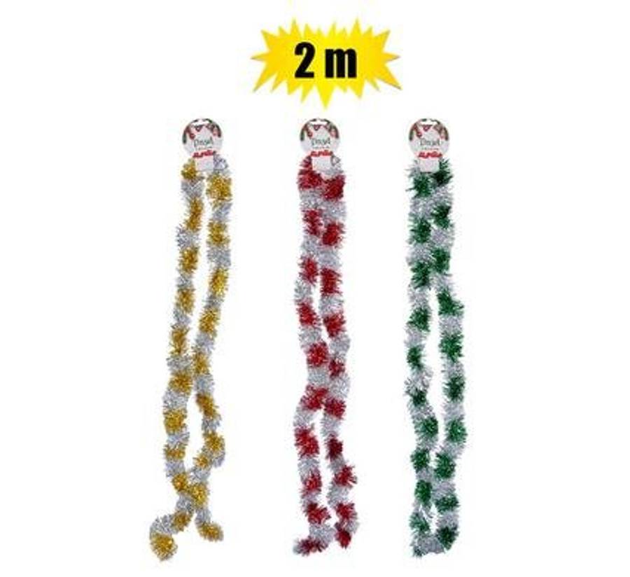 Xmas garland tinsel 8cmx2m two-tone