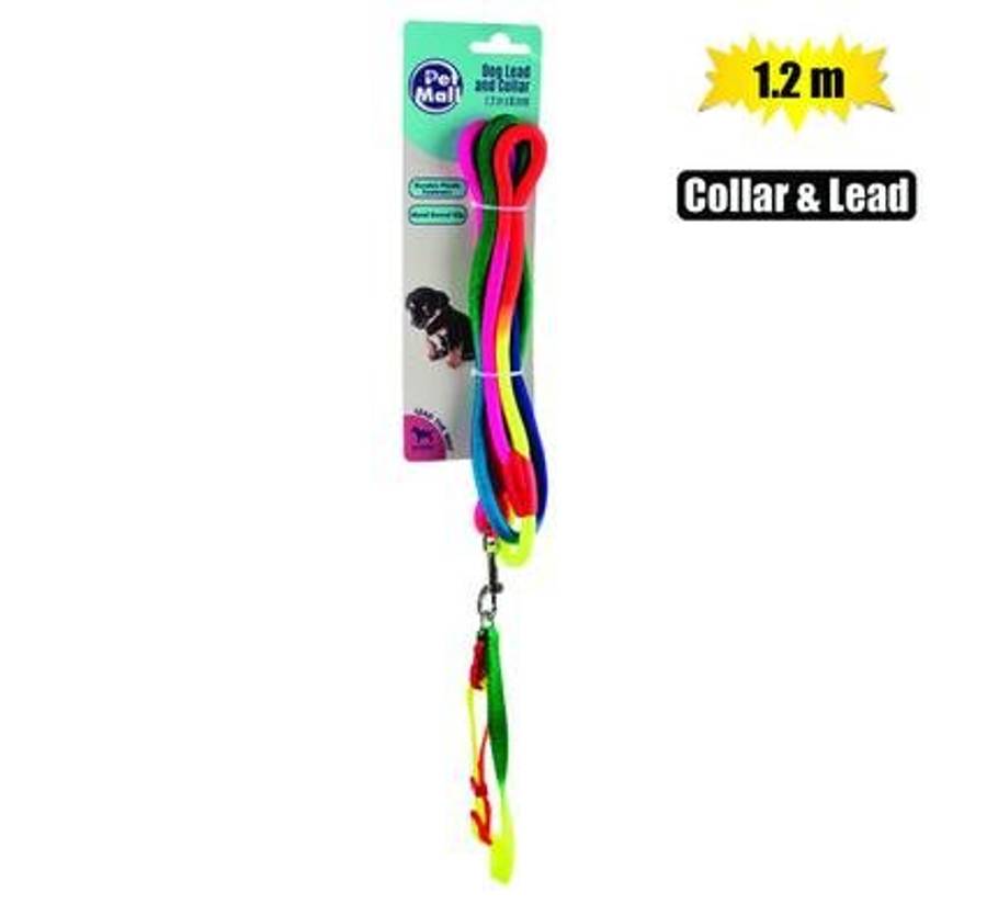 Dog Collar & Lead Set Nylon Rope 1.2m