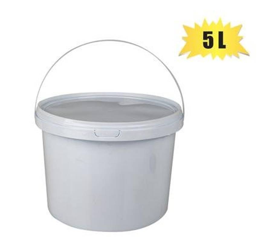 Bucket plastic 5l w/lid triple lock