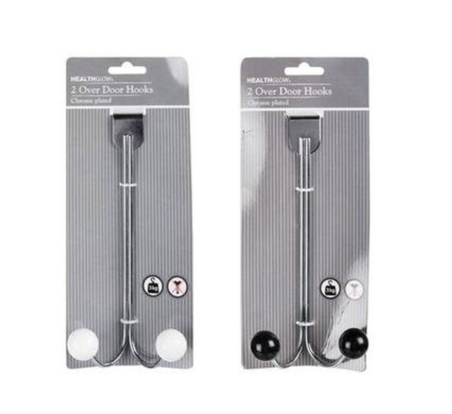Hook hanger chrome plastic 2 hooks over door