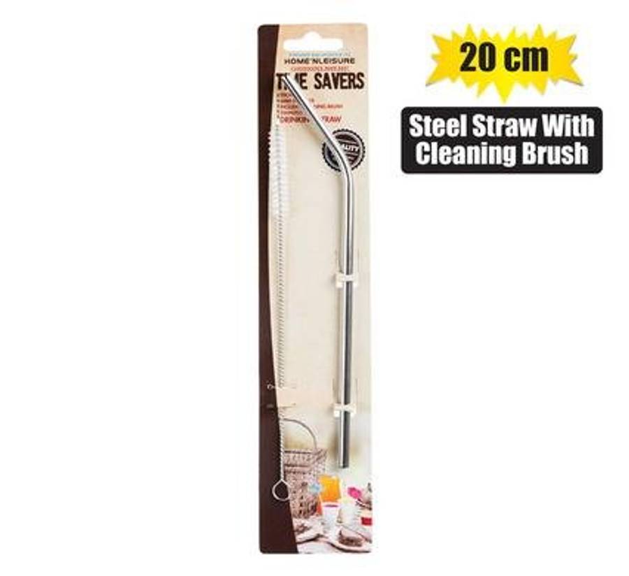 Stainless Steel Straw with Brush 20,5cm
