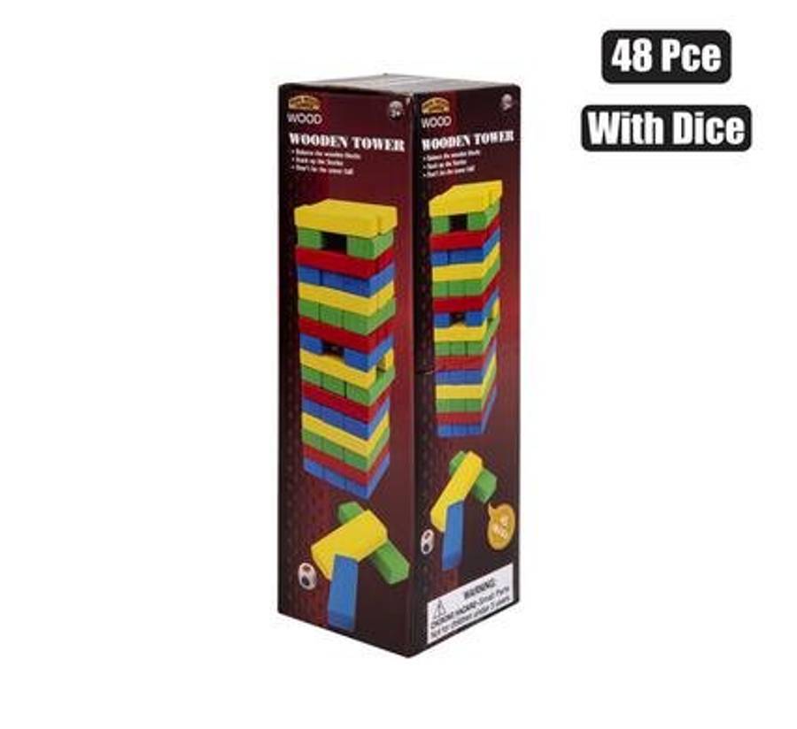 Wooden Tower Game Colour Blocks