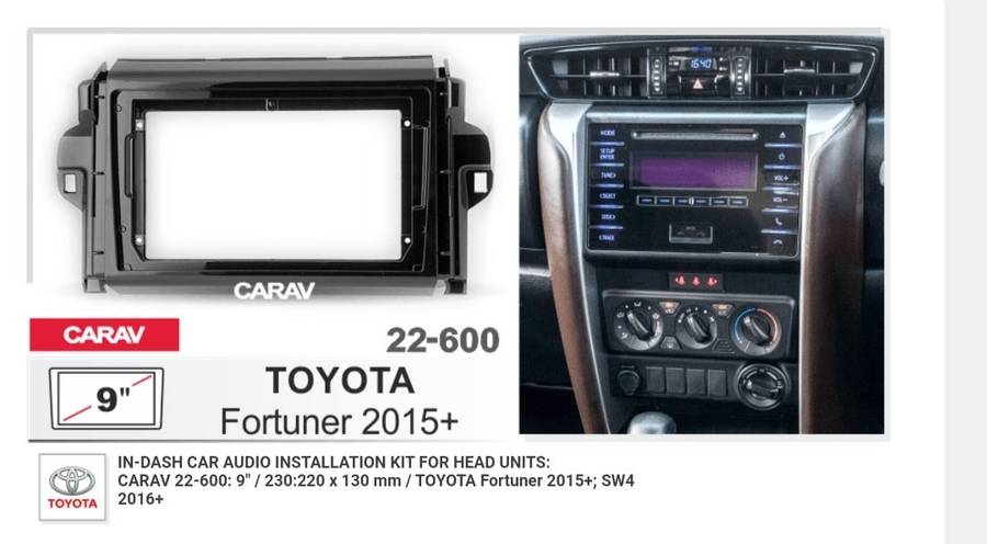 Toyota Fortuner 2015+ OEM Replacement Radio 9 inch Android Auto/Apple Carplay