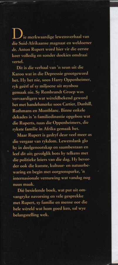 Anton Rupert: 'n Lewensverhaal SECONDHAND - Dommisse, Ebbe; Esterhuyse,