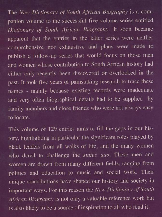 New Dictionary of South African Biography - Verwey, E. J.