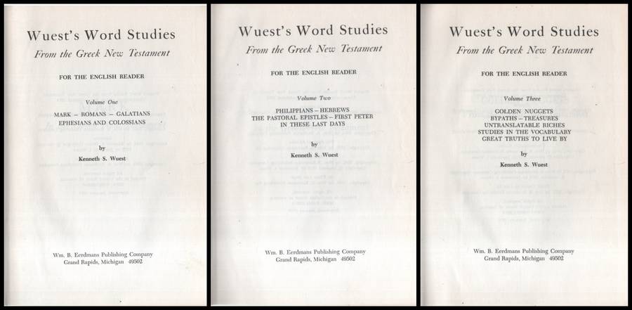 Wuest's word studies from the greek new testament vol 1 &amp; 2 SECO - Kenneth S. Wuest