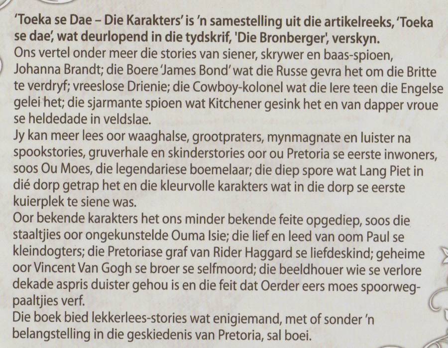 Toeka se Dae: Die Karakters - Kleijn, Angie