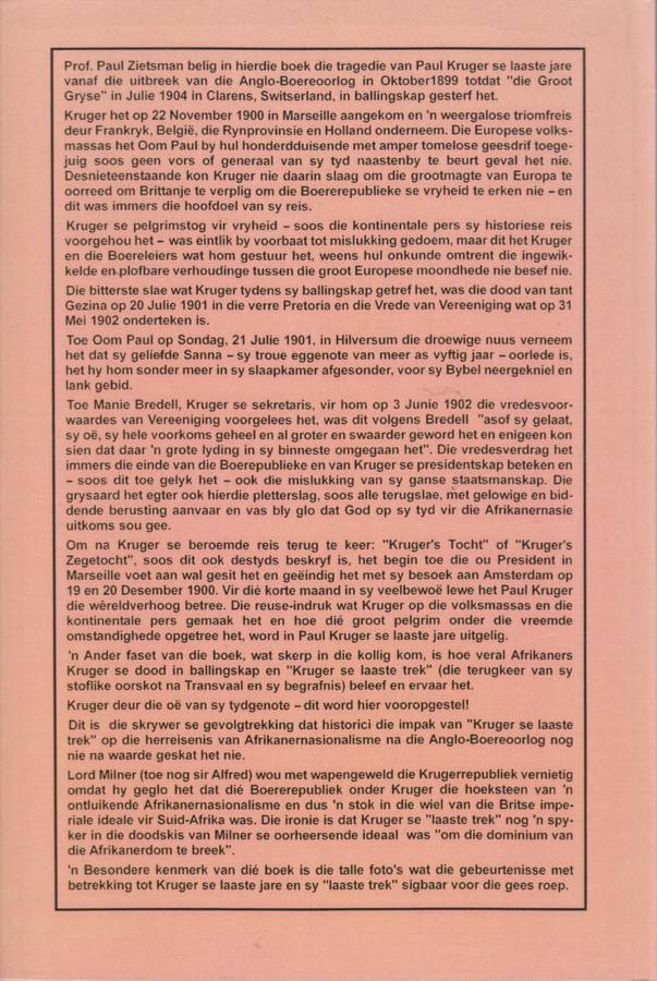 Paul Kruger se Laaste Jare 1899-1904 - Zietsman, Paul