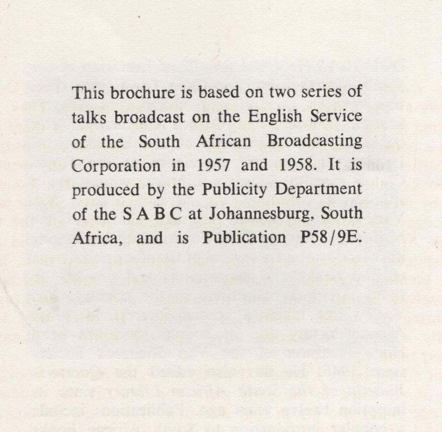 South African Reading in Earlier Days - Varley, D. H.